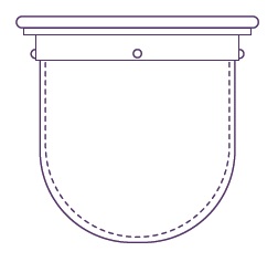 500mL Clear Glass Easi-Lock Vessel for Hanson Vision Baths, Serialized (No Graduation Lines)