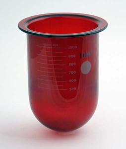 1000mL Amber Glass Vessel for Distek, No Ring, Serialized