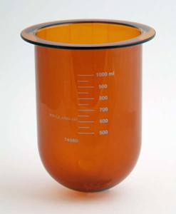 1000mL Amber Glass Vessel for Hanson SR8-Plus, Serialized