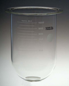 1000mL Clear Glass Vessel for Distek, No Ring, Serialized