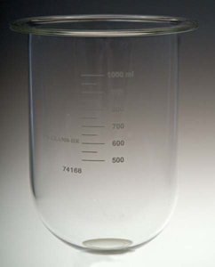 1000mL Clear Glass Vessel for Hanson SR8-Plus, Serialized