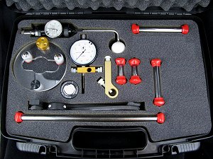 Standard Validation Tool Kit includes Centering Gauge, Wobble Meter, 25mm Depth Set Tool, Go/No Go Gauge, Adapters and Precision Bubble Level (Not for use on Hanson Vision or Sotax) Serialized with 1 year calibration